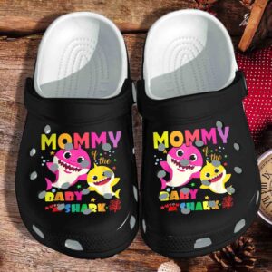 Mommy Shark And Baby Shoes Crocs Clog Gift Mothers Day  Funny Shark Clog Birthday Gift For Mom